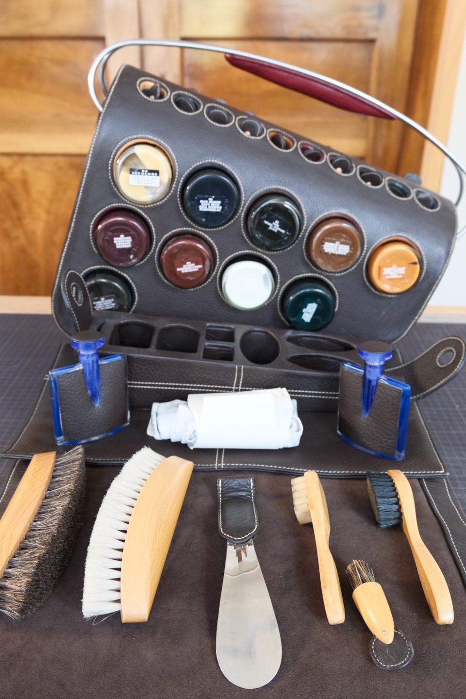 commandes sur-mesure de sac en cuir - necessaire de cireur - yvon morin